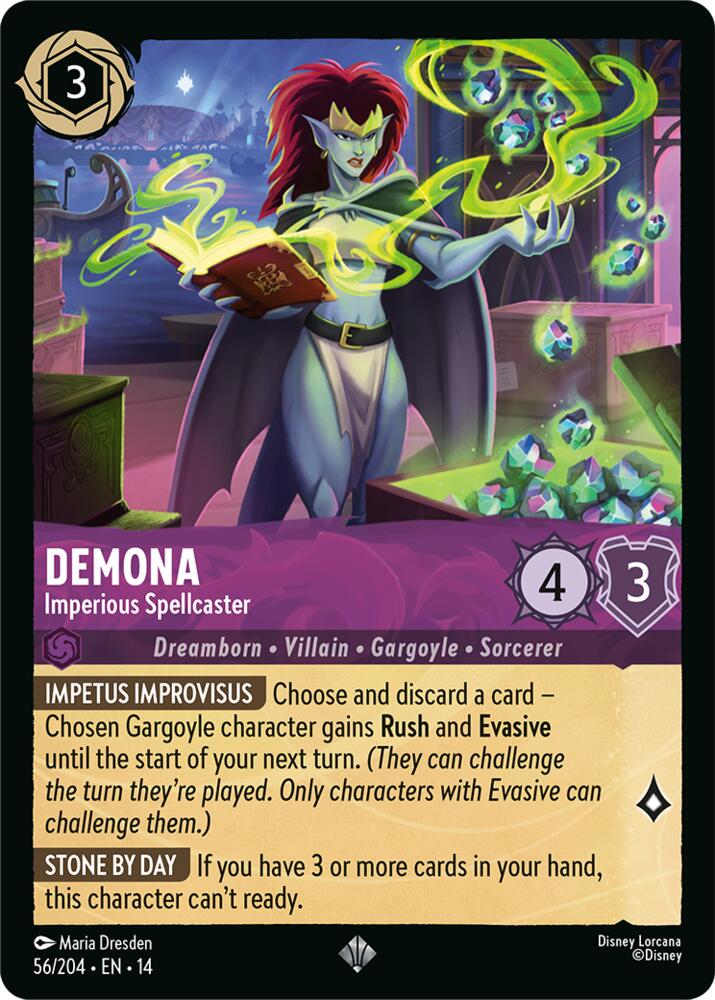 Disney Lorcana TCG - Hyperia City - Demona - Imperious Spellcaster - 56/204 - Super Rare - Cold Foil