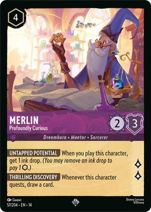 Disney Lorcana TCG - Hyperia City - Merlin - Profoundly Curious - 57/204 - Super Rare - Cold Foil
