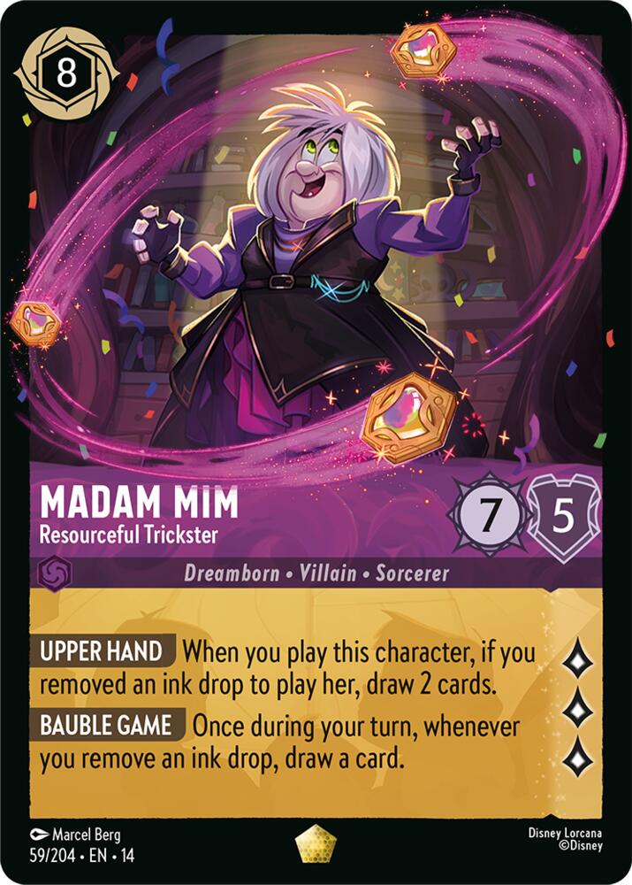 Disney Lorcana TCG - Hyperia City - Madam Mim - Resourceful Trickster - 59/204 - Legendary
