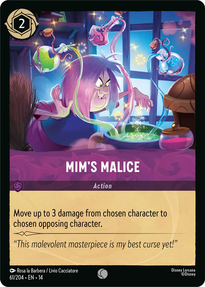 Disney Lorcana TCG - Hyperia City - Mim's Malice - 61/204 - Common - Cold Foil