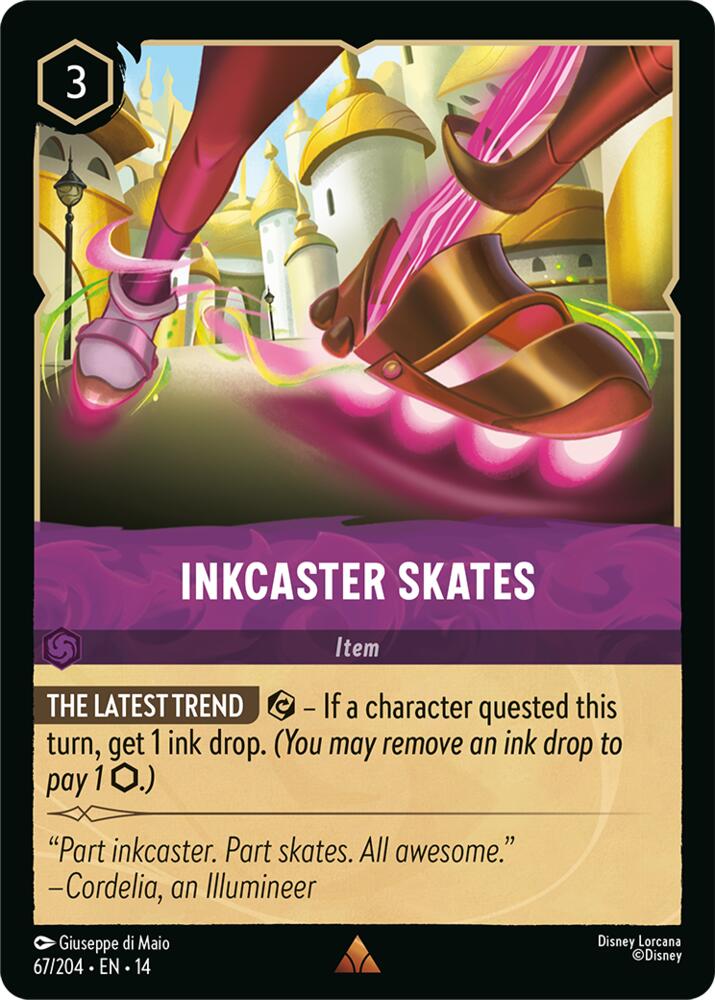 Disney Lorcana TCG - Hyperia City - Inkcaster Skates - 67/204 - Rare - Cold Foil