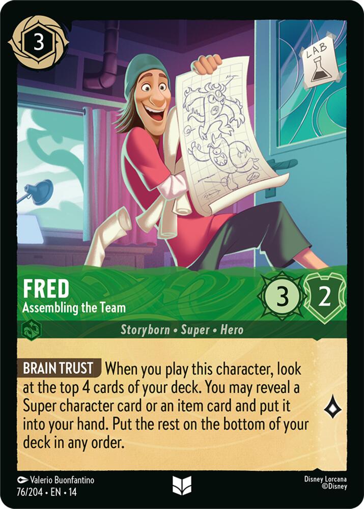 Disney Lorcana TCG - Hyperia City - Fred - Assembling the Team - 76/204 - Uncommon