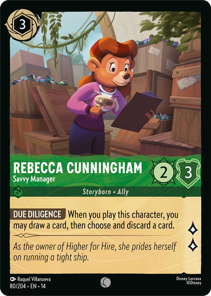 Disney Lorcana TCG - Hyperia City - Rebecca Cunningham - Savvy Manager - 80/204 - Common - Cold Foil