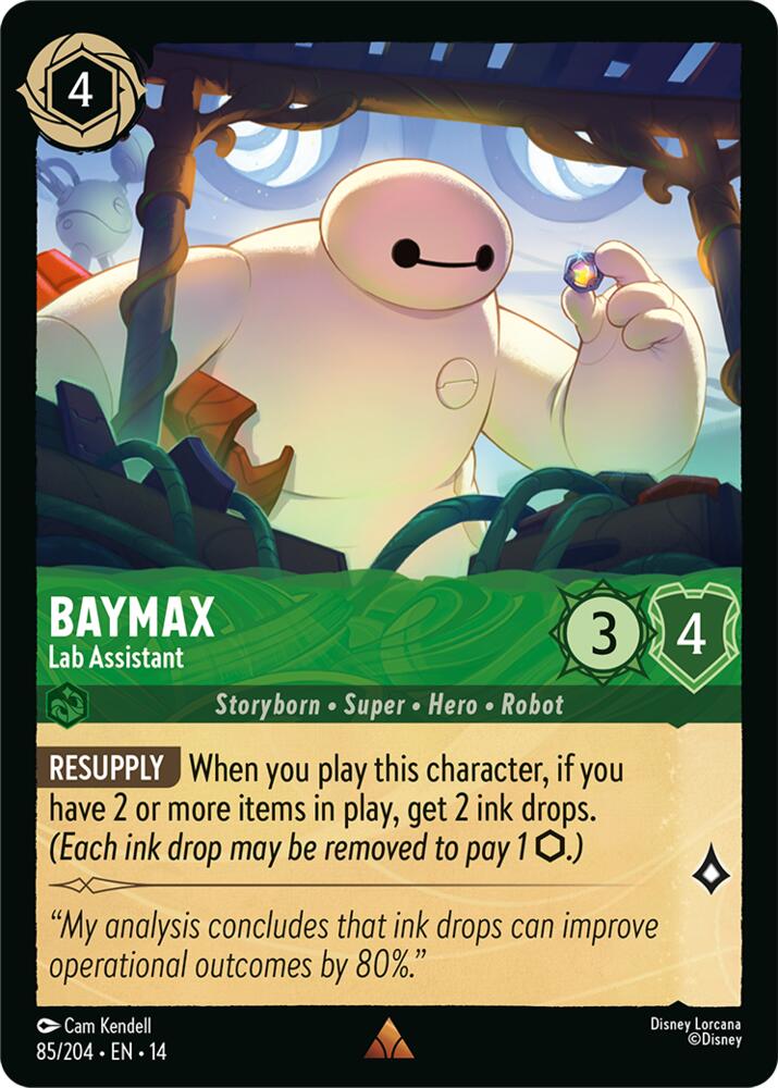 Disney Lorcana TCG - Hyperia City - Baymax - Lab Assistant - 85/204 - Rare - Cold Foil