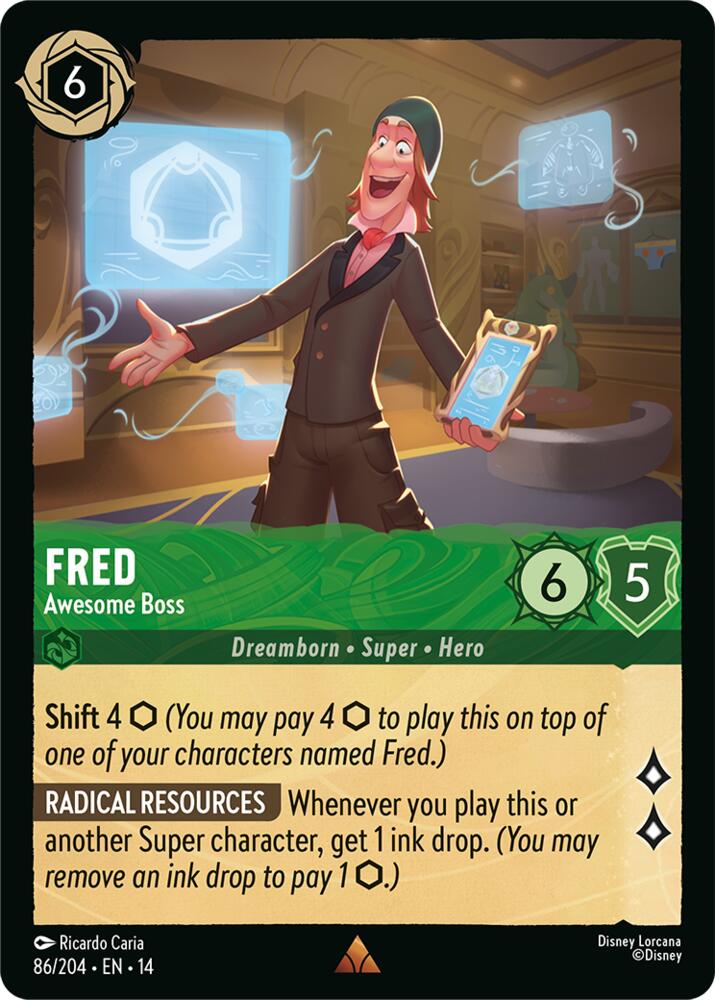 Disney Lorcana TCG - Hyperia City - Fred - Awesome Boss - 86/204 - Rare - Cold Foil