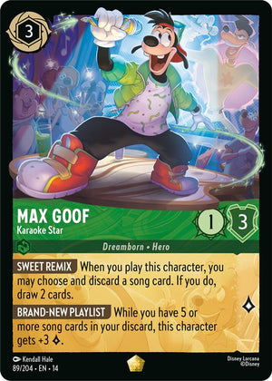 Disney Lorcana TCG - Hyperia City - Max Goof - Karaoke Star - 89/204 - Legendary - Cold Foil