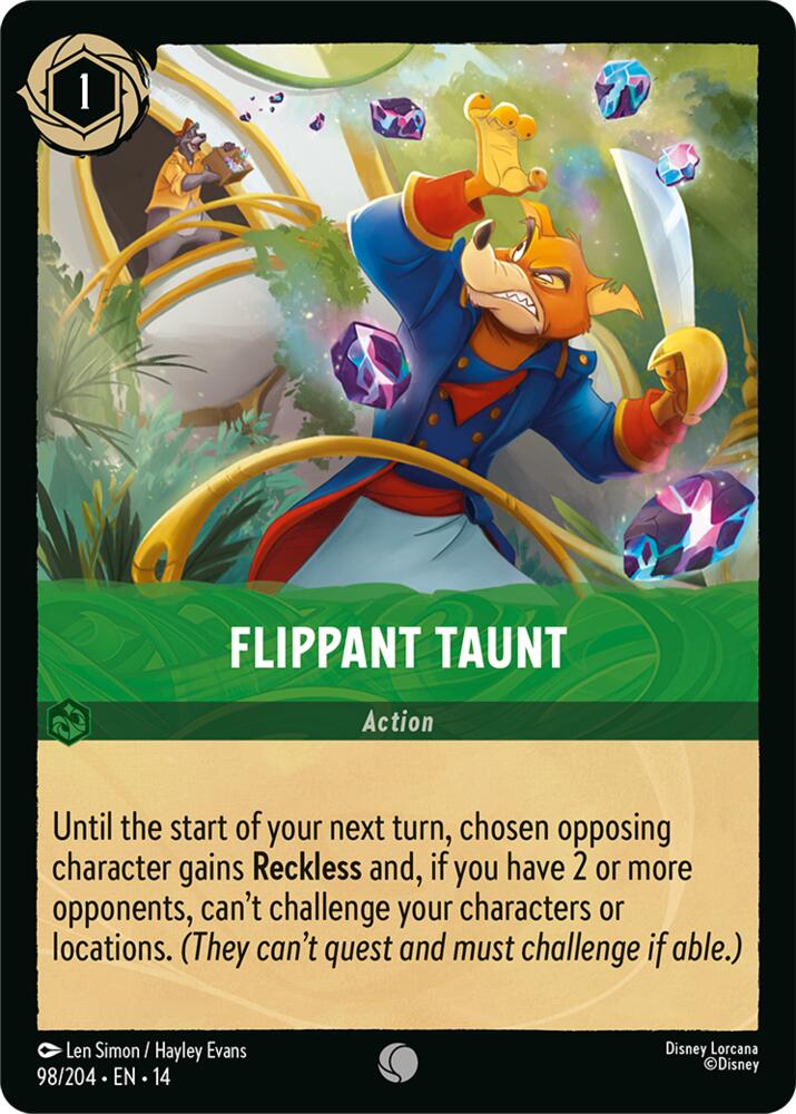 Disney Lorcana TCG - Hyperia City - Flippant Taunt - 98/204 - Common - Cold Foil