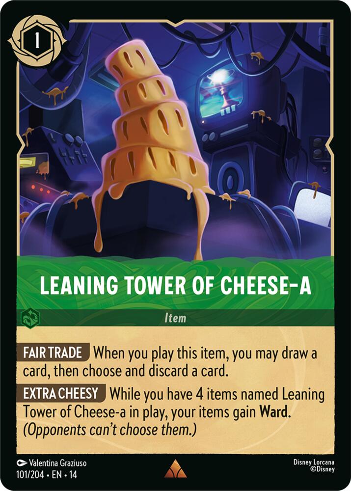 Disney Lorcana TCG - Hyperia City - Leaning Tower of Cheese-a - 101/204 - Rare