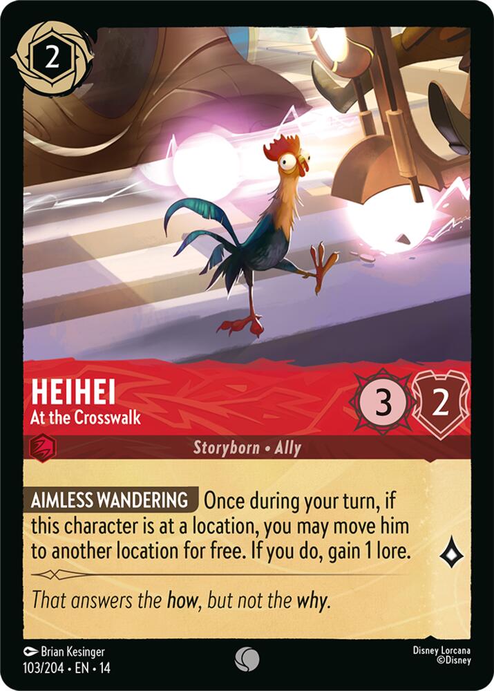 Disney Lorcana TCG - Hyperia City - Heihei - At the Crosswalk - 103/204 - Common - Cold Foil