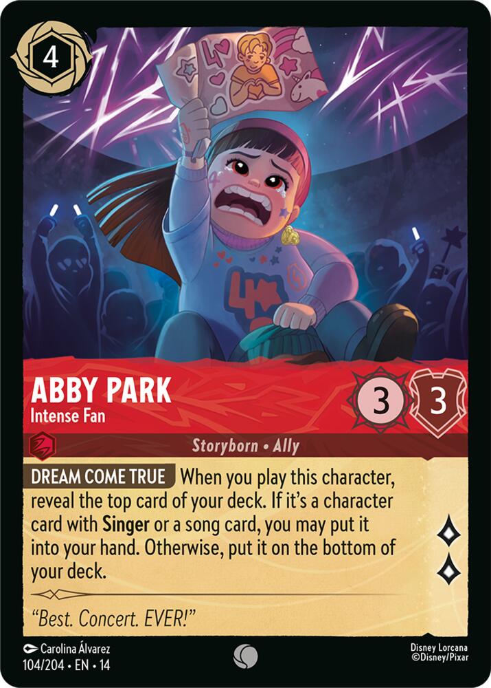 Disney Lorcana TCG - Hyperia City - Abby Park - Intense Fan - 104/204 - Common