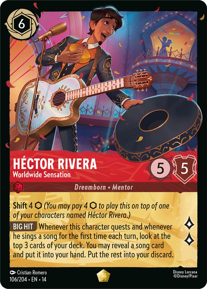 Disney Lorcana TCG - Hyperia City - Hector Rivera - Worldwide Sensation - 106/204 - Legendary - Cold Foil
