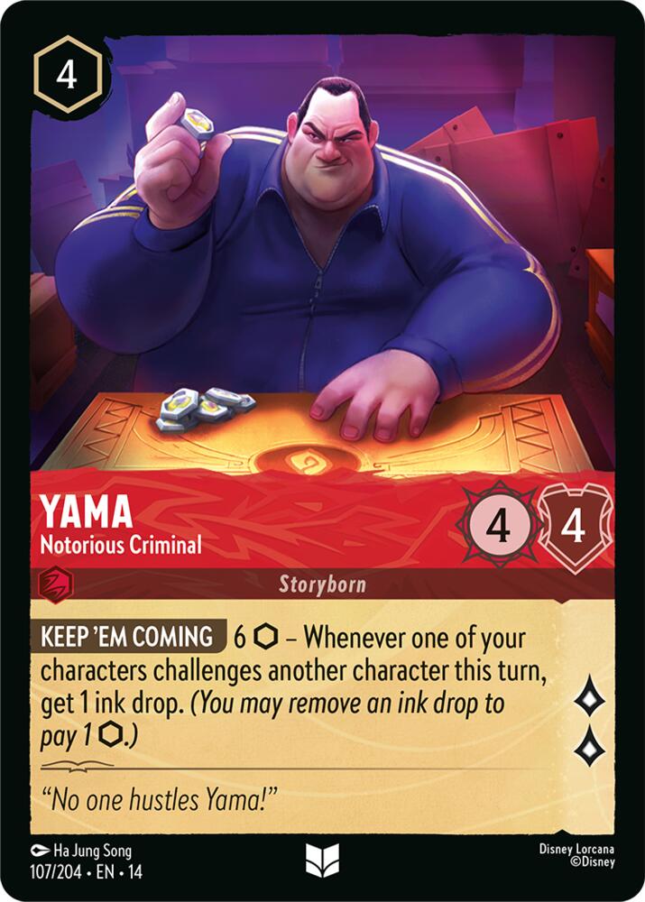 Disney Lorcana TCG - Hyperia City - Yama - Notorious Criminal - 107/204 - Uncommon - Cold Foil