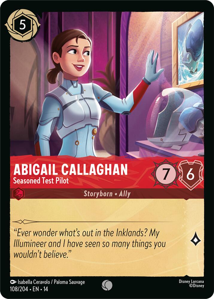 Disney Lorcana TCG - Hyperia City - Abigail Callaghan - Seasoned Test Pilot - 108/204 - Common - Cold Foil