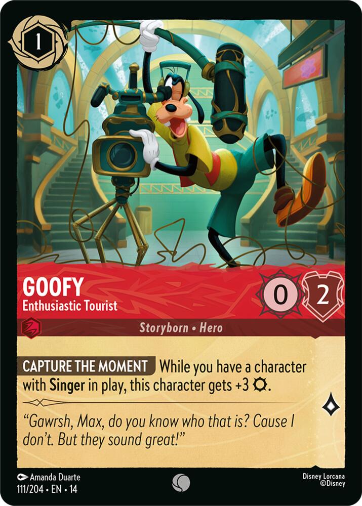 Disney Lorcana TCG - Hyperia City - Goofy - Enthusiastic Tourist - 111/204 - Common