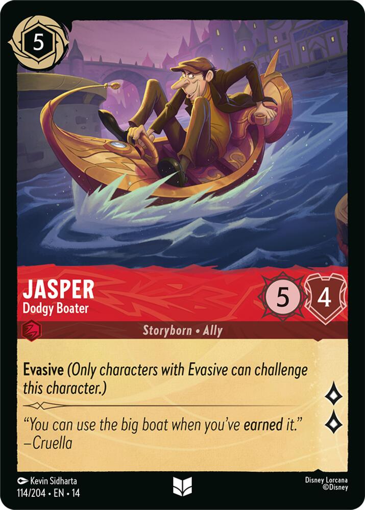Disney Lorcana TCG - Hyperia City - Jasper - Dodgy Boater - 114/204 - Uncommon - Cold Foil