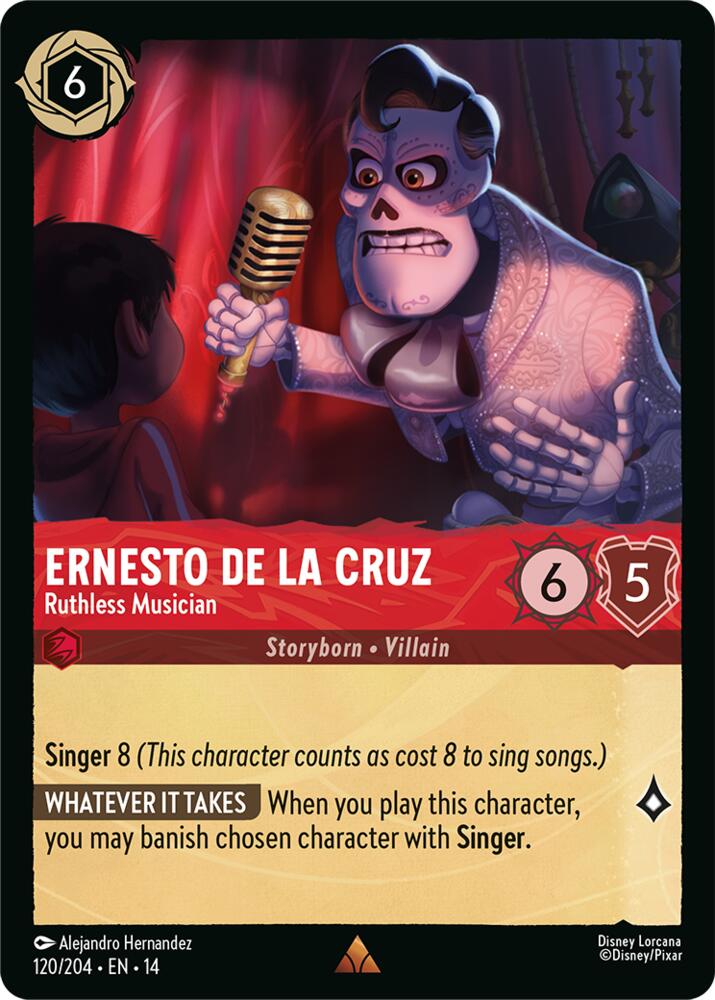 Disney Lorcana TCG - Hyperia City - Ernesto de la Cruz - Ruthless Musician - 120/204 - Rare