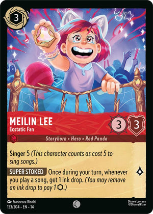 Disney Lorcana TCG - Hyperia City - Meilin Lee - Ecstatic Fan - 123/204 - Common - Cold Foil