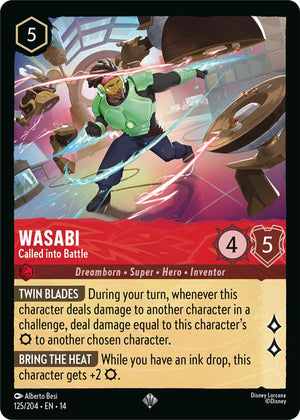 Disney Lorcana TCG - Hyperia City - Wasabi - Called into Battle - 125/204 - Super Rare - Cold Foil