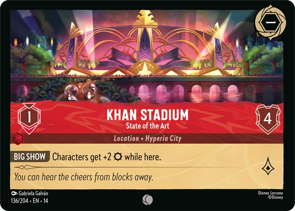 Disney Lorcana TCG - Hyperia City - Khan Stadium - State of the Art - 136/204 - Common - Cold Foil