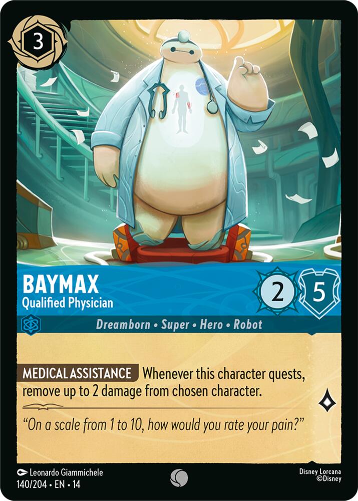 Disney Lorcana TCG - Hyperia City - Baymax - Qualified Physician - 140/204 - Common