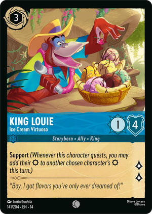 Disney Lorcana TCG - Hyperia City - King Louie - Ice Cream Virtuoso - 141/204 - Common - Cold Foil