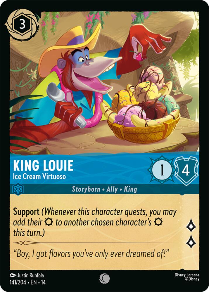 Disney Lorcana TCG - Hyperia City - King Louie - Ice Cream Virtuoso - 141/204 - Common
