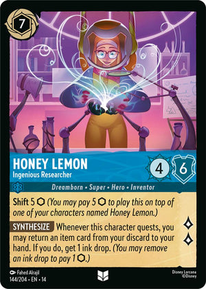 Disney Lorcana TCG - Hyperia City - Honey Lemon - Ingenious Researcher - 144/204 - Uncommon - Cold Foil