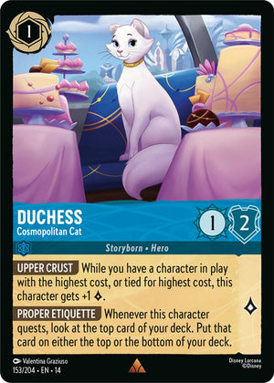 Disney Lorcana TCG - Hyperia City - Duchess - Cosmopolitan Cat - 153/204 - Rare