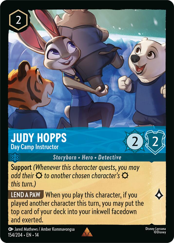 Disney Lorcana TCG - Hyperia City - Judy Hopps - Day Camp Instructor - 154/204 - Rare - Cold Foil