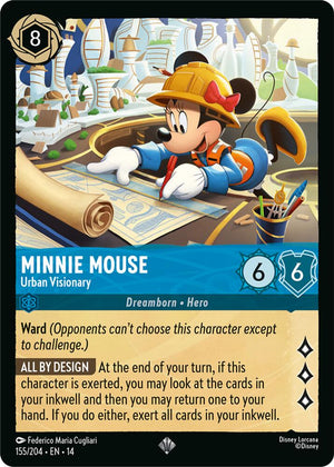 Disney Lorcana TCG - Hyperia City - Minnie Mouse - Urban Visionary - 155/204 - Super Rare - Cold Foil