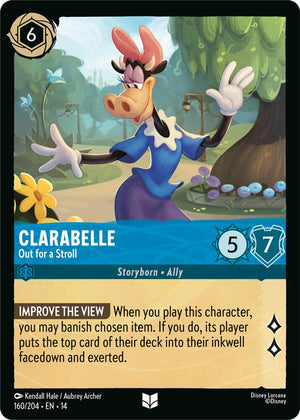 Disney Lorcana TCG - Hyperia City - Clarabelle - Out for a Stroll - 160/204 - Uncommon - Cold Foil