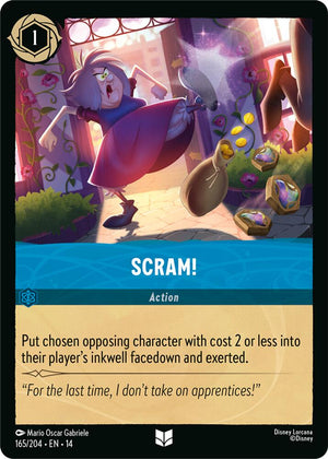 Disney Lorcana TCG - Hyperia City - Scram! - 165/204 - Uncommon - Cold Foil