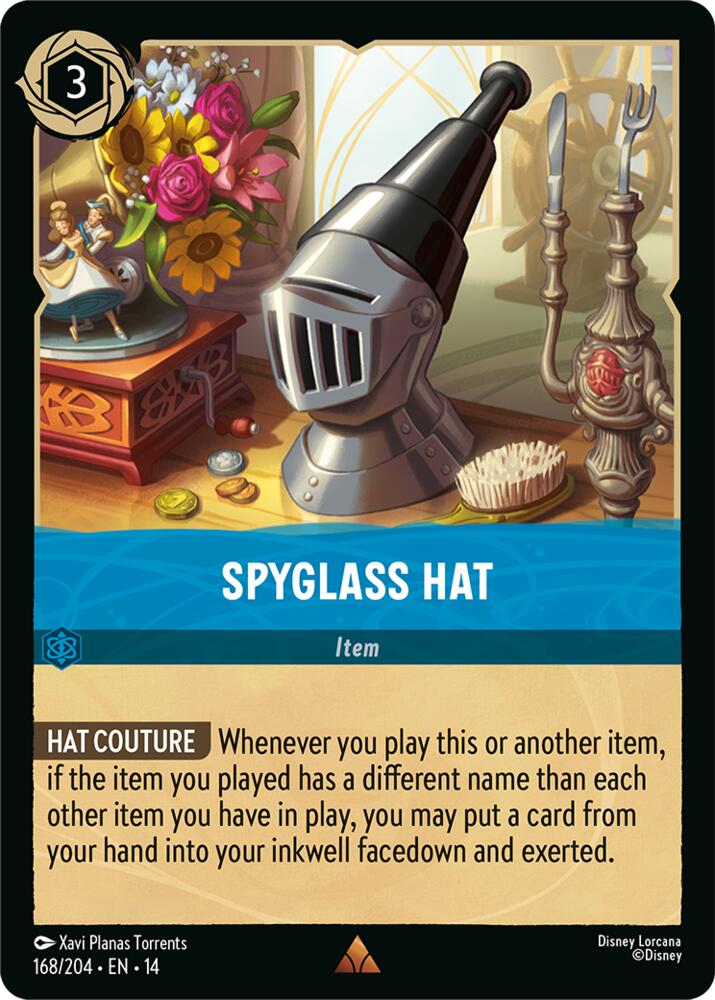 Disney Lorcana TCG - Hyperia City - Spyglass Hat - 168/204 - Rare - Cold Foil
