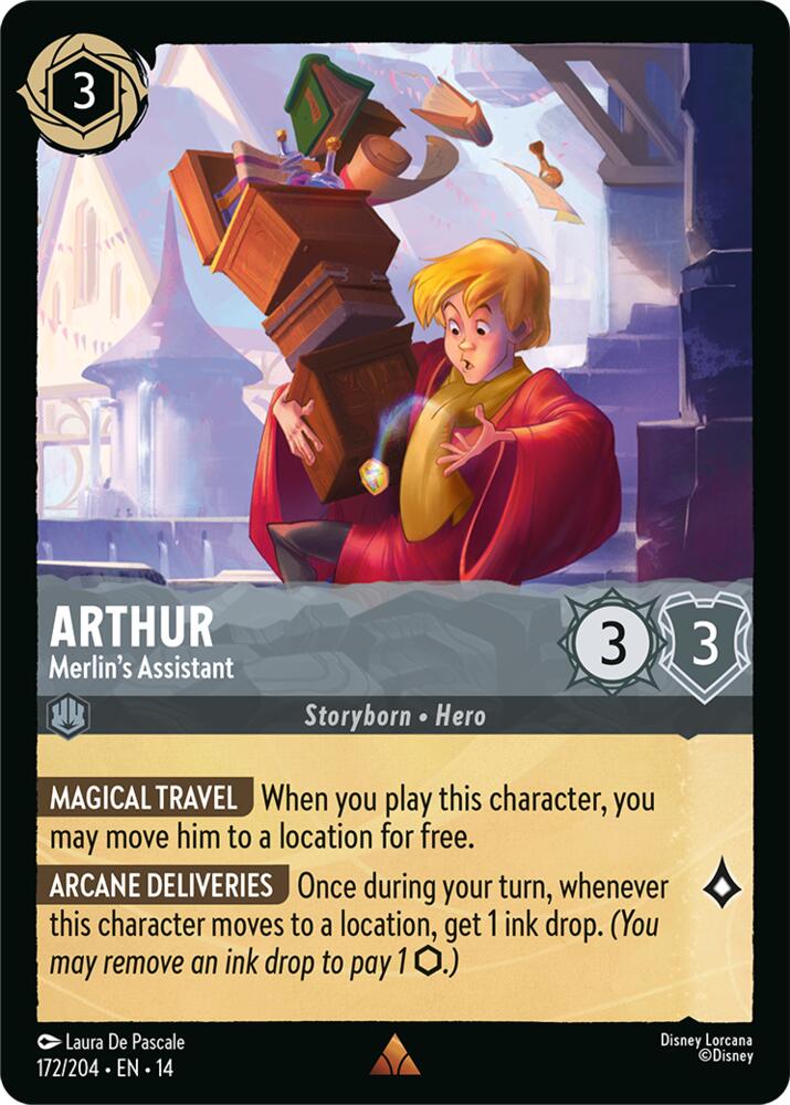 Disney Lorcana TCG - Hyperia City - Arthur - Merlin's Assistant - 172/204 - Rare