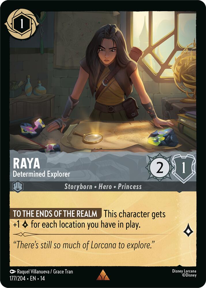 Disney Lorcana TCG - Hyperia City - Raya - Determined Explorer - 177/204 - Rare