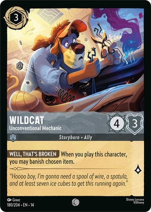 Disney Lorcana TCG - Hyperia City - Wildcat - Unconventional Mechanic - 180/204 - Common - Cold Foil