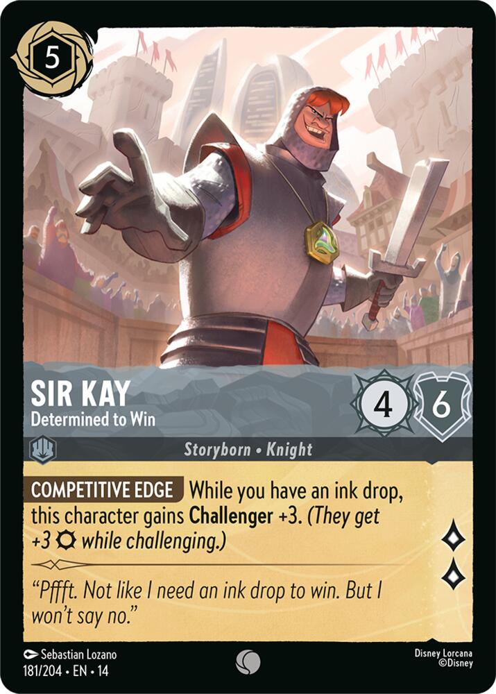 Disney Lorcana TCG - Hyperia City - Sir Kay - Determined to Win - 181/204 - Common - Cold Foil
