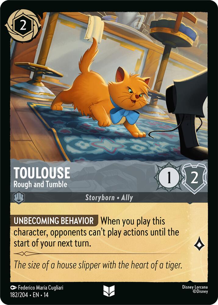 Disney Lorcana TCG - Hyperia City - Toulouse - Rough and Tumble - 182/204 - Uncommon - Cold Foil
