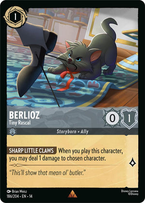 Disney Lorcana TCG - Hyperia City - Berlioz - Tiny Rascal - 186/204 - Rare - Cold Foil