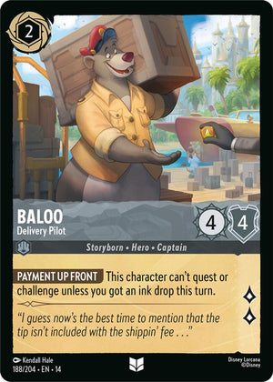 Disney Lorcana TCG - Hyperia City - Baloo - Delivery Pilot - 188/204 - Uncommon - Cold Foil
