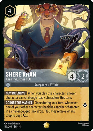 Disney Lorcana TCG - Hyperia City - Shere Khan - Khan Industries CEO - 195/204 - Legendary