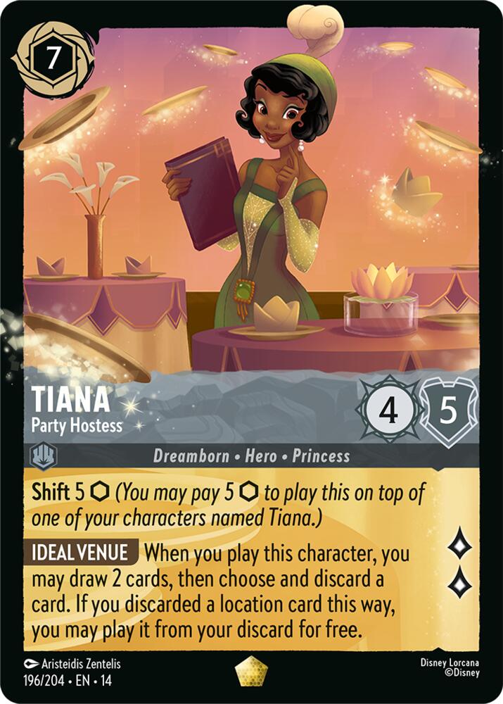 Disney Lorcana TCG - Hyperia City - Tiana - Party Hostess - 196/204 - Legendary - Cold Foil