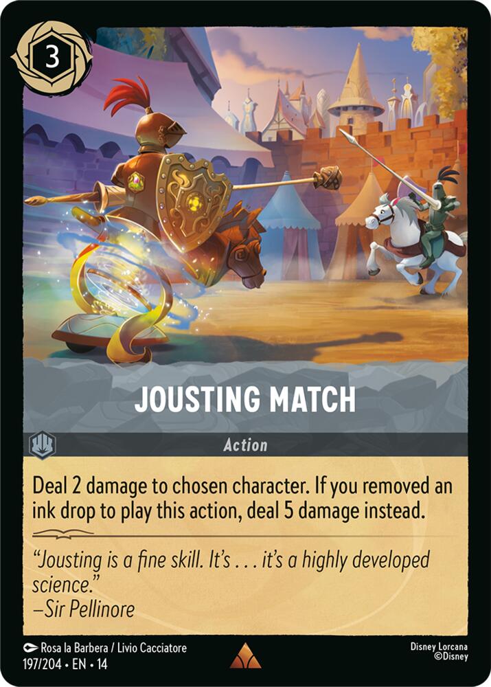 Disney Lorcana TCG - Hyperia City - Jousting Match - 197/204 - Rare - Cold Foil