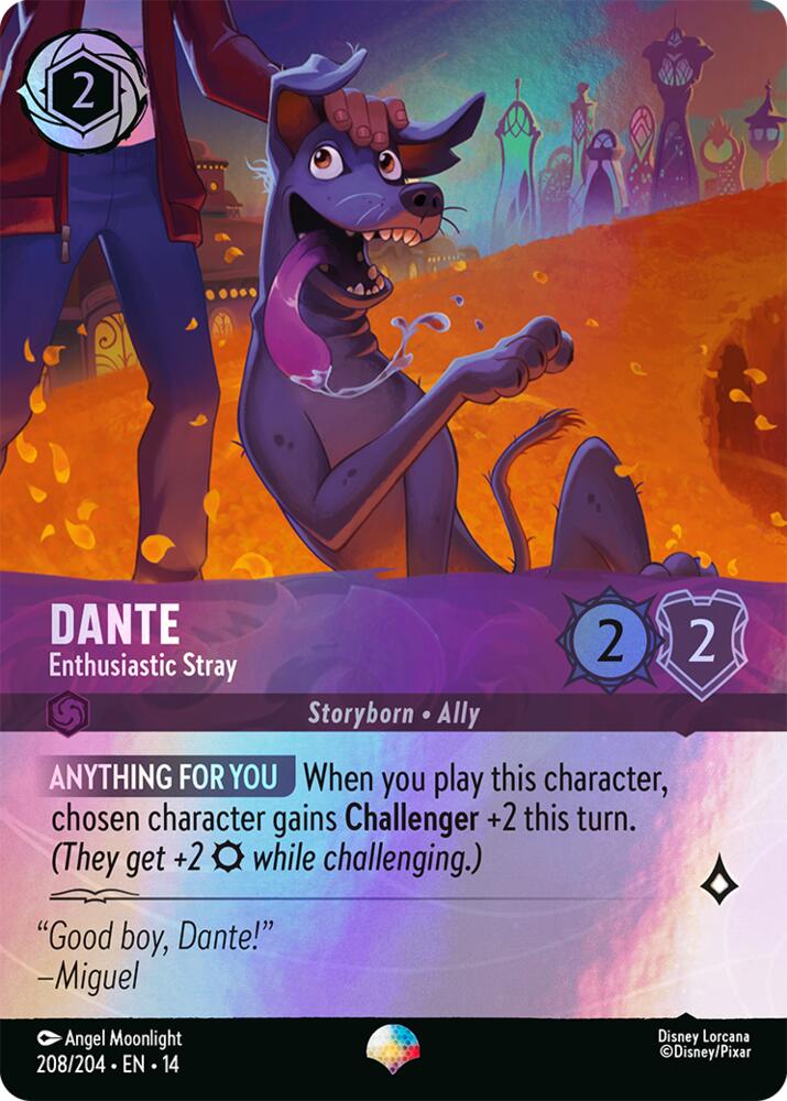 Disney Lorcana TCG - Hyperia City - Dante - Enthusiastic Stray - 208/204 - Epic
