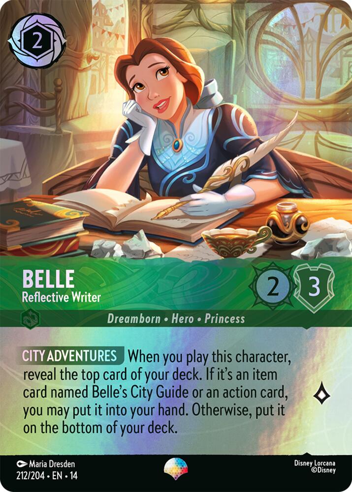 Disney Lorcana TCG - Hyperia City - Belle - Reflective Writer - 212/204 - Epic