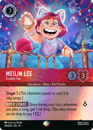 Disney Lorcana TCG - Hyperia City - Meilin Lee - Ecstatic Fan - 214/204 - Epic