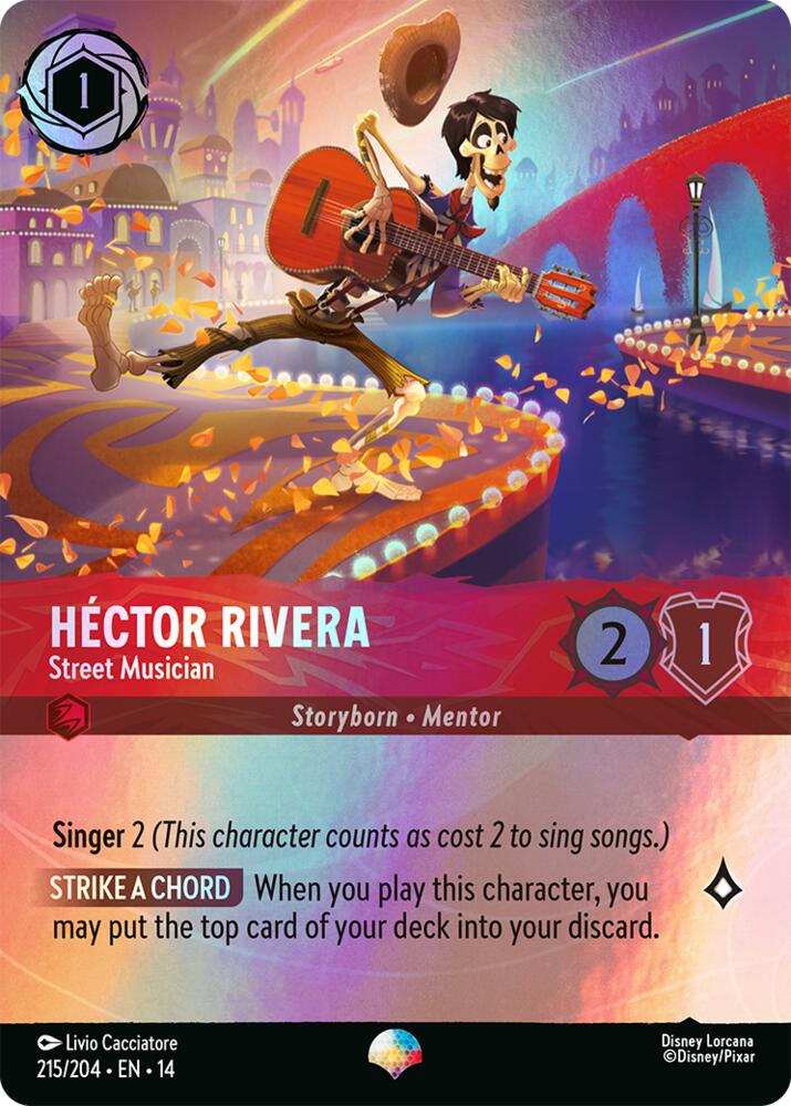 Disney Lorcana TCG - Hyperia City - Hector Rivera - Street Musician - 215/204 - Epic