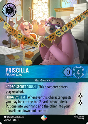 Disney Lorcana TCG - Hyperia City - Priscilla - Efficient Clerk - 219/204 - Epic