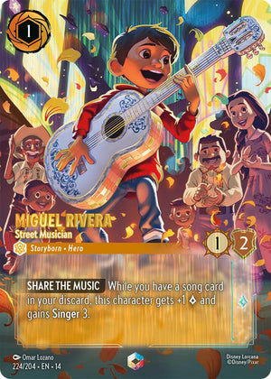 Disney Lorcana TCG - Hyperia City - Miguel Rivera - Street Musician - 224/204 - Enchanted