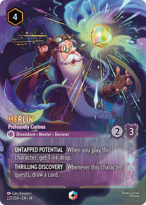 Disney Lorcana TCG - Hyperia City - Merlin - Profoundly Curious - 227/204 - Enchanted